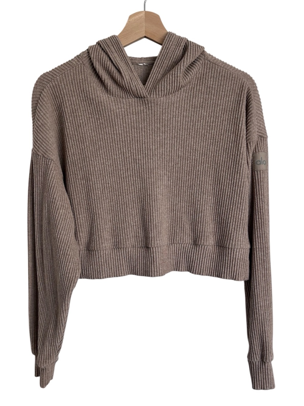ALO Yoga Muse Hoodie In Gravel Heather XS